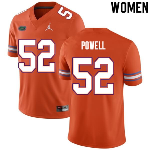 NCAA Florida Gators Antwuan Powell Women's #52 Nike Orange Stitched Authentic College Football Jersey UAZ1664XW